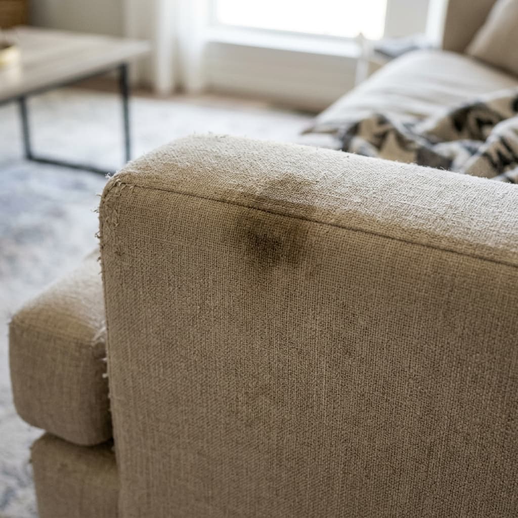Luxury Linen Sofa - Before Cleaning